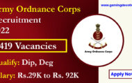 Army Ordnance Corps Recruitment 2022 – Assistant Posts for 419 Vacancies | Apply Online