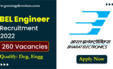 BEL Recruitment 2022 – Engineer Posts for 260 Vacancies | Apply Online