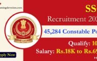 SSC GD Recruitment 2022 – Constable Posts for 45,284 Vacancies | Apply Online