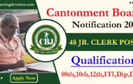 Cantonment Board Recruitment 2023 – Clerk Posts for 48 Vacancies | Apply Online