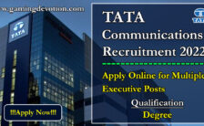 TATA Communications Recruitment 2022 – Executive Posts for Various Vacancies | Apply Online