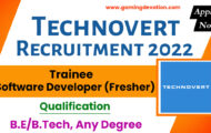 Technovert Recruitment 2022 – Developer Posts for Various Vacancies | Apply Online